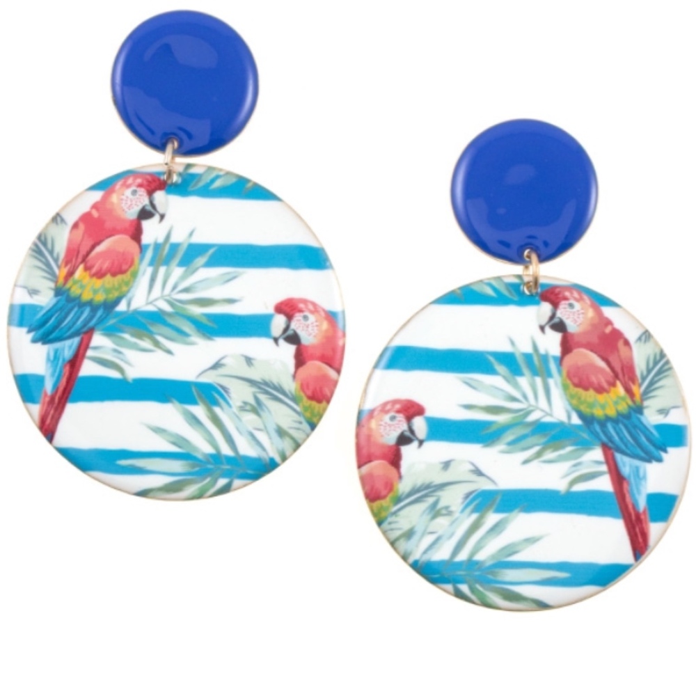 ❗️SALE❗️SALE❗️STRIPED ROUND PARROT EARRINGS